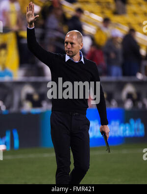 Columbus, Ohio, USA. 12th March, 2016. Head Coach Gregg Berhalter thanks the loyal Crew SC fans for coming out dispite the 2-1 loss Columbus, Ohio, USA Credit:  Brent Clark/Alamy Live News Stock Photo