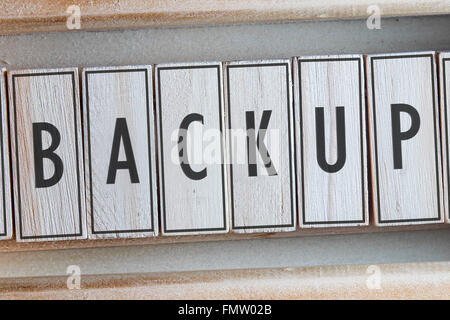 Backup word written on wood Stock Photo