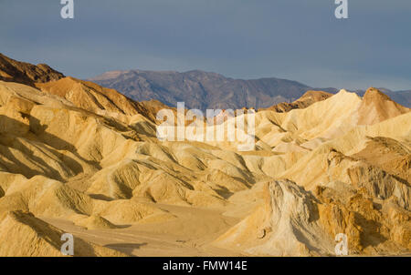 Geologic forms in early morning, taken from Highway 190, Death Valley, CA Stock Photo