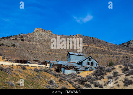 Abandoned mining complex in Gold Hill on the road to Virginia City, Nevada Stock Photo