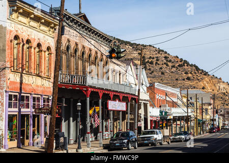Street scene of Virginia City, Nevada, USA Stock Photo