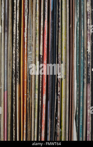 Stack of old vinyl records. Vintage and retro themes Stock Photo