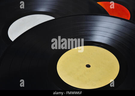 Stack of old vinyl records. Vintage and retro themes Stock Photo