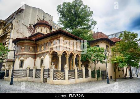 Stavropoleos monastery,St. Michael and Gabriel church in Bucharest,Romania.HDR image Stock Photo