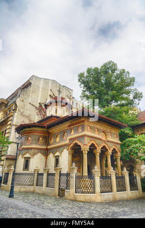 Stavropoleos monastery,St. Michael and Gabriel church in Bucharest,Romania.HDR image Stock Photo