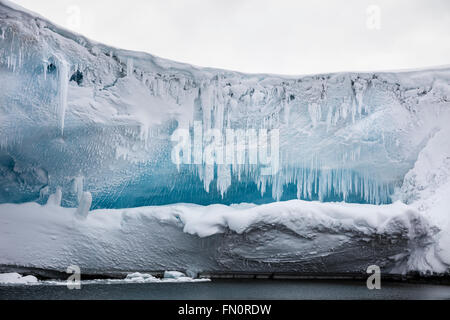Antarctica, Antarctic peninsula, Fish Islands, icicles on ice overhang or cave Stock Photo