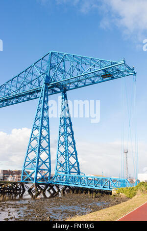 Middlesbrough Transporter Bridge, England, UK on a sunny spring morning in March 2016 Stock Photo