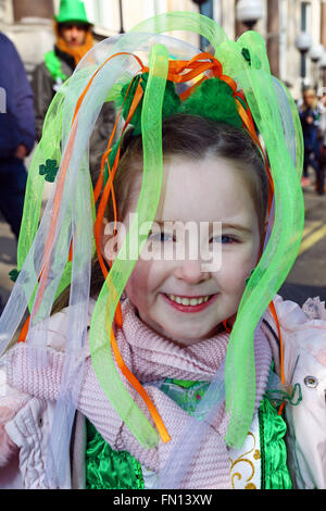London, UK. 13th March 2016. Participants in the St Patrick's Day Parade 2016 in London Credit:  Paul Brown/Alamy Live News Stock Photo