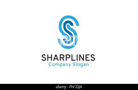 Creative Blue Sharp S Letter lines Logo Symbol Vector Design Illustration Stock Vector