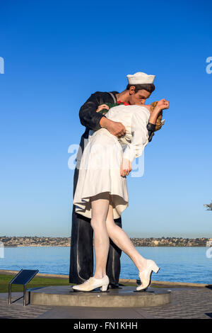 SAN DIEGO, CALIFORNIA - FEBRUARY 25, 2016: The Unconditional Surrender statue in San Diego. Stock Photo