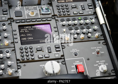 cockpit, panel, switch, boeing, b 787, B787, 8, 9, Dreamliner, Dream Liner, Munich Airport, MUC, EDDM, Airport Munich, Stock Photo