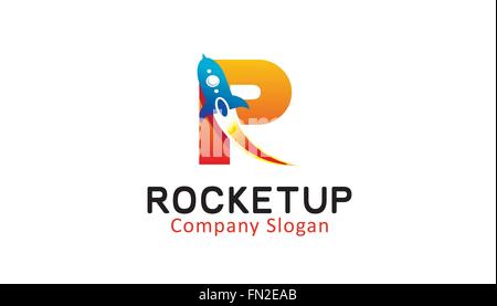 Rocket Space Shuttle R Letter Logo Vector Symbol Illustration Stock Vector