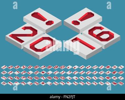 numbers and punctuation marks a perspective Stock Vector