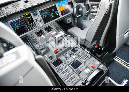 cockpit, panel, switch, boeing, b 787, B787, 8, 9, Dreamliner, Dream Liner, Munich Airport, MUC, EDDM, Airport Munich, Stock Photo