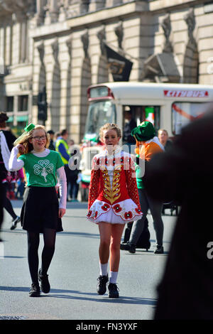 London, UK. 13th March 2016, Saint Patrick's day celebrations in London, England UK Stock Photo