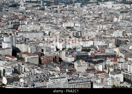 General view of buildings in Paris, France viewed from the Tour Montparnasse. Stock Photo