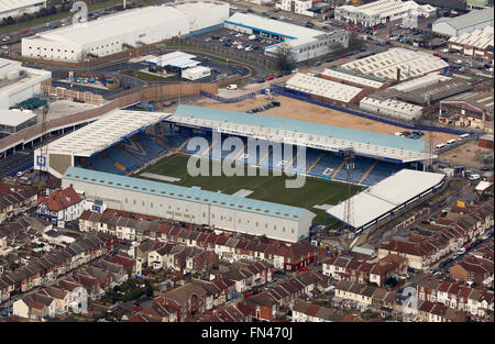 Aerial photo of Portsmouth Football Club stadium Fratton Park Stock Photo