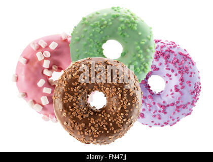 glazed donuts isolated on white background. Stock Photo