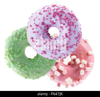 glazed donuts isolated on white background. Stock Photo