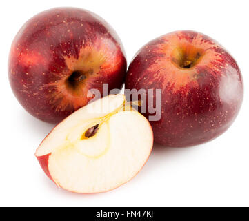 red apples isolated on white background. Stock Photo
