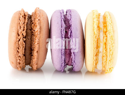 macaroons isolated on the white background. Stock Photo