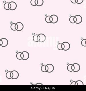 vector illustration of seamless wedding ring background Stock Vector