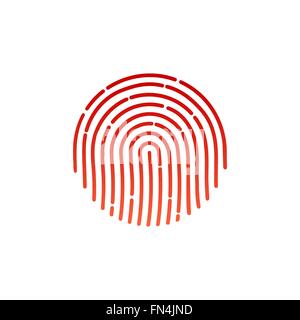 fingerprint Icon Image. Flat. fingerprint icon app Stock Vector