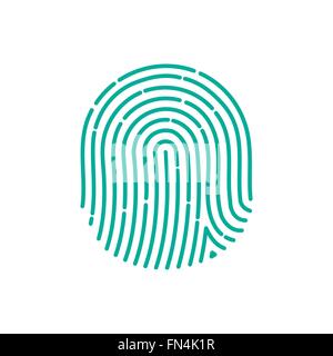 fingerprint Icon Image. Flat. fingerprint icon app Stock Vector