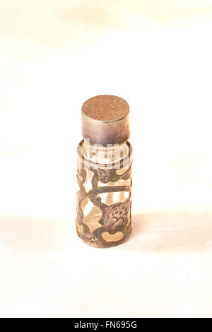 Antique silver scent bottle Stock Photo