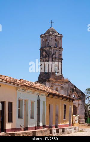 ruined church Iglesia de Santa Ana at Trinidad, Cuba, West Indies, Caribbean, Central America in March Stock Photo