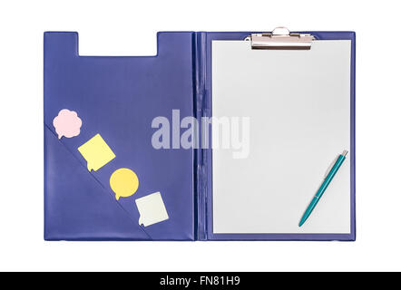 Folder with a sheet and pen. Stock Photo