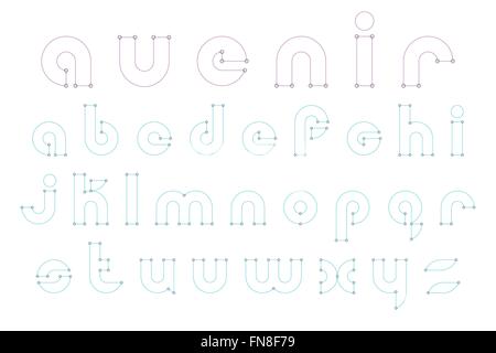 set of thin line style alphabet letters isolated on white background. vector font type design. premium quality lettering collect Stock Vector
