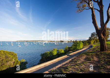 Geelong waterfront on a warm summer's evening in Victoria, Australia Stock Photo