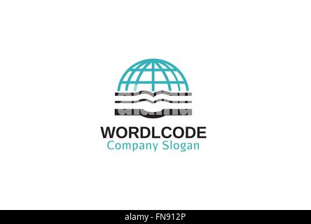 World Design Book Logo Vector Symbol  Illustration Stock Vector