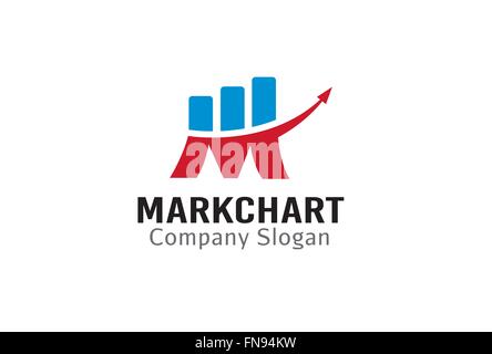 Mark Chart M Letter Alphabet Logo Vector Symbol Design Illustration Stock Vector