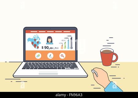 Website online developing and testing Stock Vector