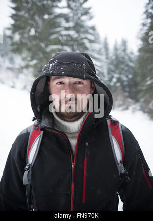 Portrait of a man hiking Stock Photo