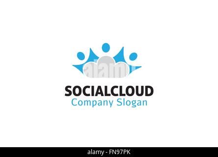 Cloud Friends Logo Symbol Design Illustration Stock Vector