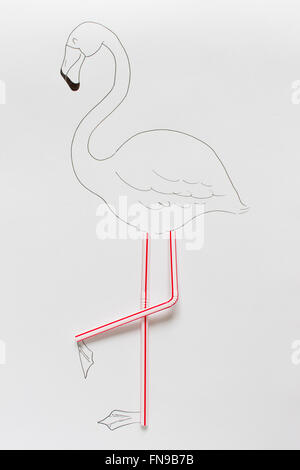 Conceptual drawing of a stork Stock Photo