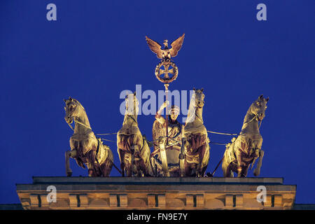 Brandenburg gate at night, Berlin, Germany Stock Photo