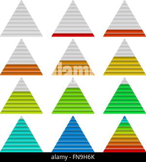Progress bars, set, triangles Stock Vector