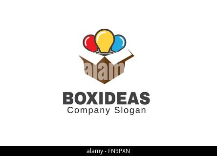 Box Ideas Logo Vector Symbol Design Illustration Stock Vector