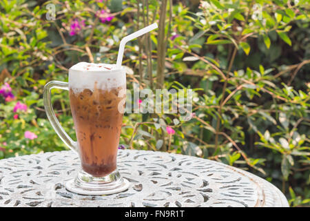 Ice coffee on the table Stock Photo