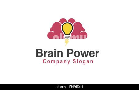 Brain Power Symbol Logo Vector Design Illustration Stock Vector