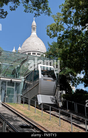 The Montmartre funicular up to Sacre Coeur in Paris, France. Stock Photo