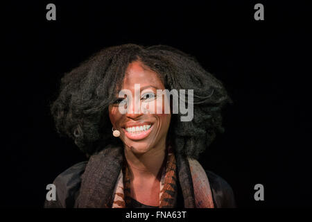 Cologne, Germany. 14th Mar, 2016. British author Taiye Selasis on stage at the literature festival Lit.Cologne in Cologne, Germany, 14 March 2016. Selasi speaks about writing, life and hope. According to the organisers, the Lit.Cologne is the biggest literature festival in Europe and ends on 19 March 2016. PHOTO: ROLF VENNENBERND/dpa/Alamy Live News Stock Photo