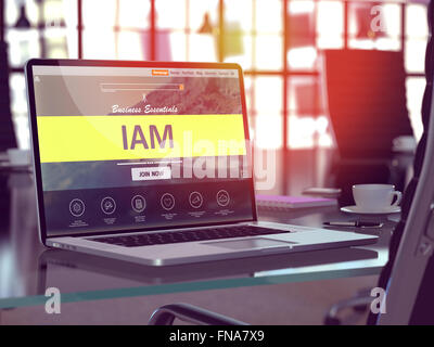 Laptop Screen with IAM Concept. Stock Photo