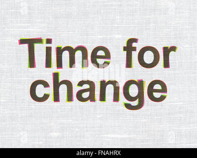 Timeline concept: Time For Change on fabric texture background Stock Photo