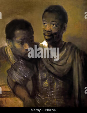 Two Black Men (Two Moors)1661  Rembrandt Harmenszoon van Rijn1606–1669 Dutch Netherlands Stock Photo