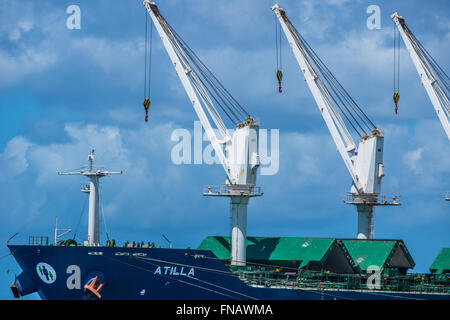 Impression of the famous Salt Factory of Cargill at Bonaire Island Stock Photo